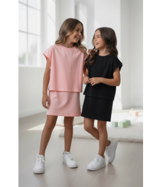 Summer dress & t-shirt - Zwart