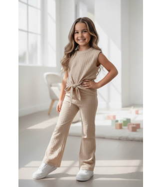 Mila Rib Flair Set - Beige