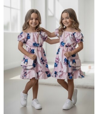 Stitch jurkje met tasje - Roze