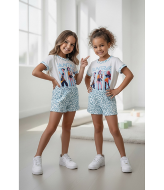 K-Pop Leopard Short Set - Blauw