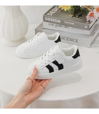 Black Stripe Sneakers - Wit