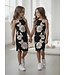 Goldy Flower Summer Dress - Zwart/Beige
