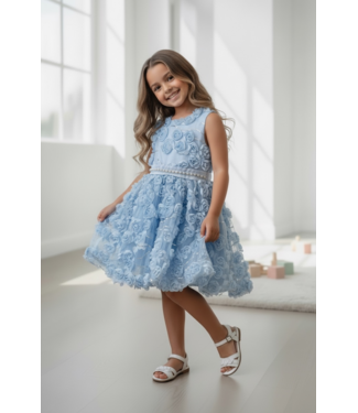 Big Flower Dress - Blauw