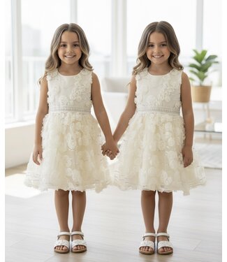 Big Flower Dress - Champagne