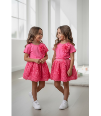Lola Flower Skirt Set - Roze