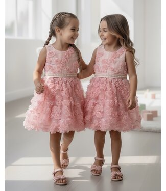 Big Flower Dress - Zalm