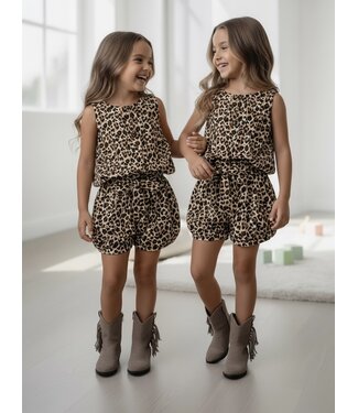 Leopard Short & Top - Marron