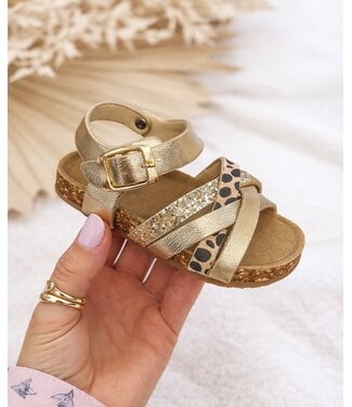 Leopard Sandalen - Goud  (verzenddatum 25 mei)