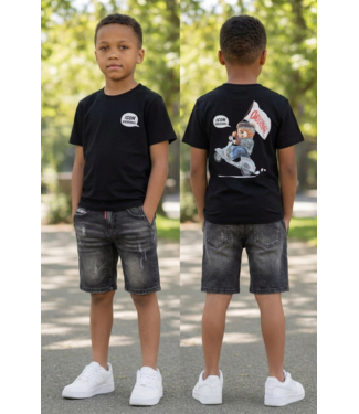 Icon Denim short Set - Zwart