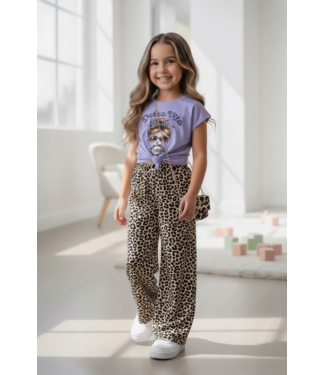 Dolce Vita Leopard Wide Leg Set - Paars