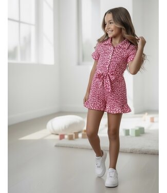 Draakjes en Boefjes Leopard Jumpsuit - Fuschia (Verzenddatum 27 april)