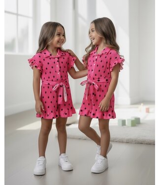 Draakjes en Boefjes Polka Dots Jumpsuit - Fuschia