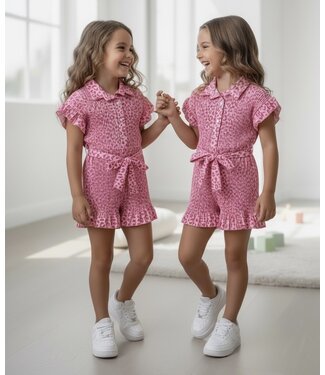 Draakjes en Boefjes Leopard Jumpsuit - Licht Roze