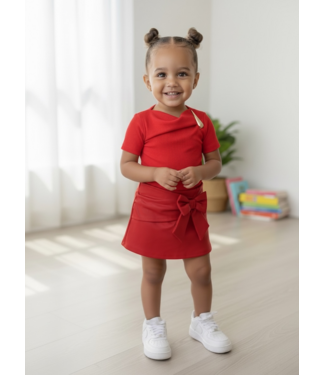 Bow Skort & Body Set - Rood
