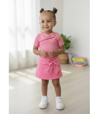 Bow Skort & Body Set - Roze