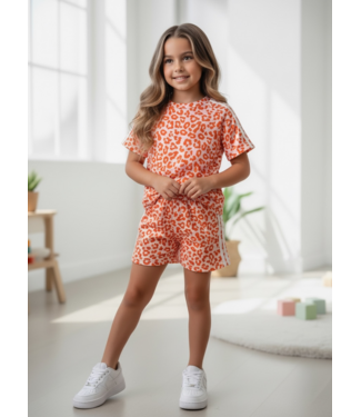 Sporty Leopard Set - Oranje