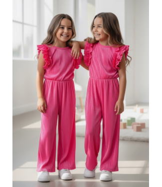 Draakjes en Boefjes Plisse Jumpsuit - Fuschia (Verzenddatum 18 Mei)