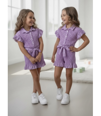 Draakjes en Boefjes Leopard Jumpsuit - Lila