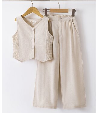 Gilet & Flared Pantalon - Beige