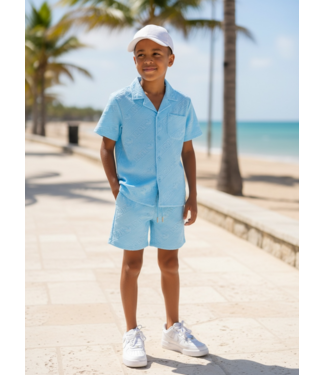Icon Polo Blouse & Short Set - Blauw