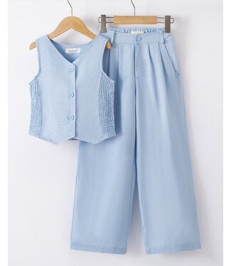 Gilet & Flared Pantalon - Blauw