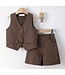 Broderie Gilet Set - Bruin