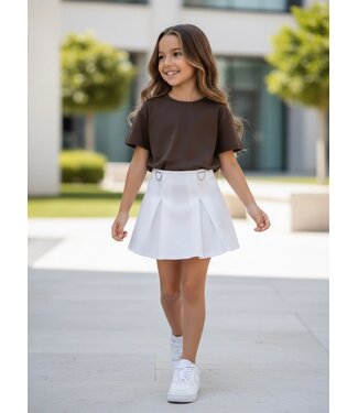 Ruffle heart skort - Wit