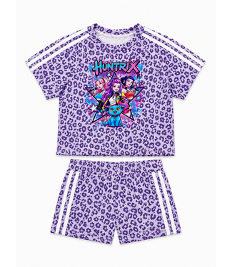 K-Pop Leopard Short Set - Paars (Verzenddatum 18 mei)