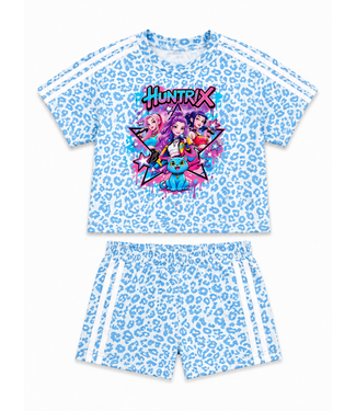 K-Pop Leopard Short Set - Blauw