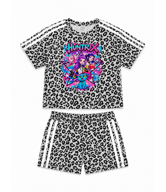 K-Pop Leopard Short Set - Grijs (Verzenddatum 18 mei)