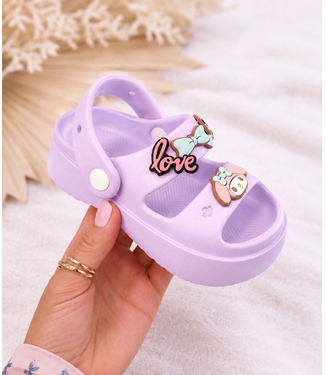 Love Sandalen (Met Jibbitz) - Lila