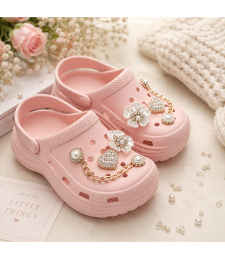 Glamour Flower Clogs - Roze