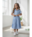 Mousseline Long Dress (Met Riem) - Blauw