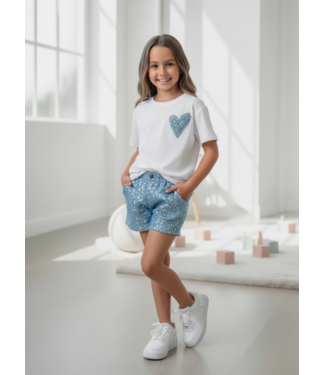 Glitter Heart Set - Blauw/Wit (verzenddatum 25 mei)