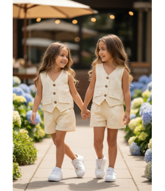 Broderie Gilet Set - Beige (Verzenddatum 28 mei)
