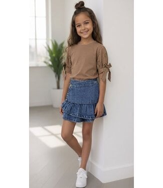 Girly Bow Top - Marron (Verzenddatum 28 mei)
