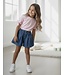 Denim Short & Bow Top - Roze
