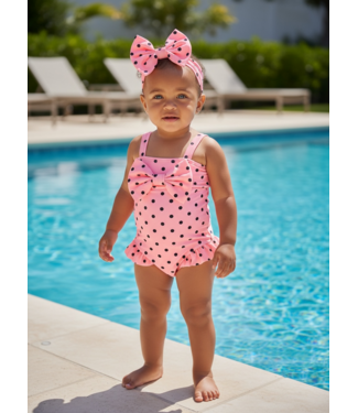 Dots Badpak Met Haarband - Peach
