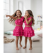 Dots Ruffle Skirt Set - Fuschia