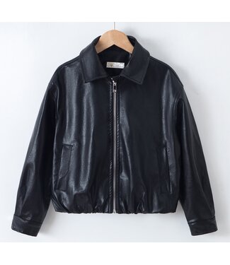 Leatherlook Jacket - Zwart (Verzenddatum 4 Juni)