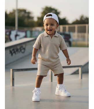 Koko Noko Stripe Short Set - Sand