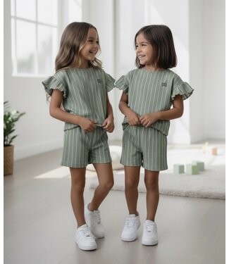 Koko Noko Stripe Ruffle Short Set (Verzenddatum 5 juni)