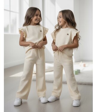 Koko Noko Loose Fit Ruffle 2-delige set - Off White    (Verzenddatum 5 juni)