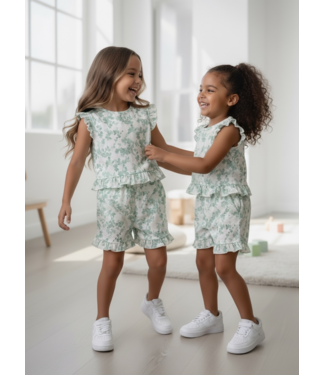 Dirkje  Ruches Set - aQua/Off White
