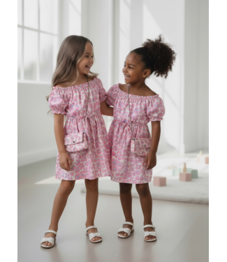 Leopard Summer Dress (Met tasje) - Roze