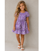 Leopard Summer Dress (Met tasje) - Paars
