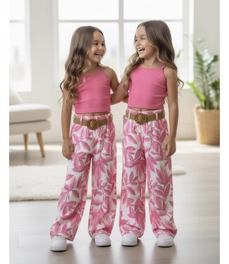 Tropical Belted Set - Roze