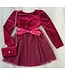 Draakjes en Boefjes Sprinkle velvet dress (met tasje) - Bordeaux