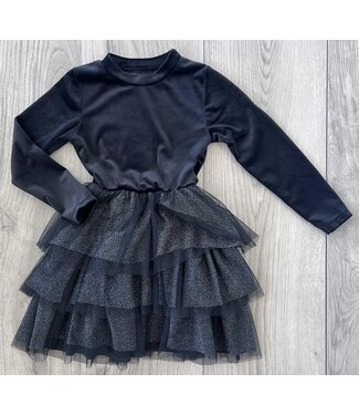 Velvet dress - Zwart