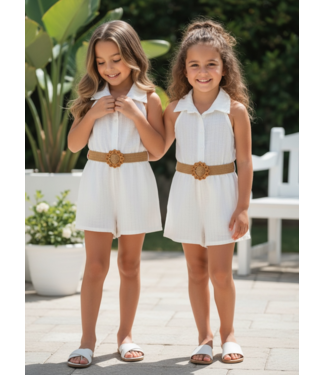 Draakjes en Boefjes Senna Jumpsuit (Met Riem) - Wit